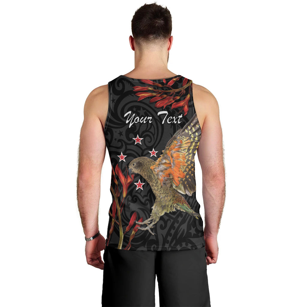 Personalised New Zealand Kea Men Tank Top Nestor Notabilis With Harakeke Maori Pattern LT14 - Polynesian Pride