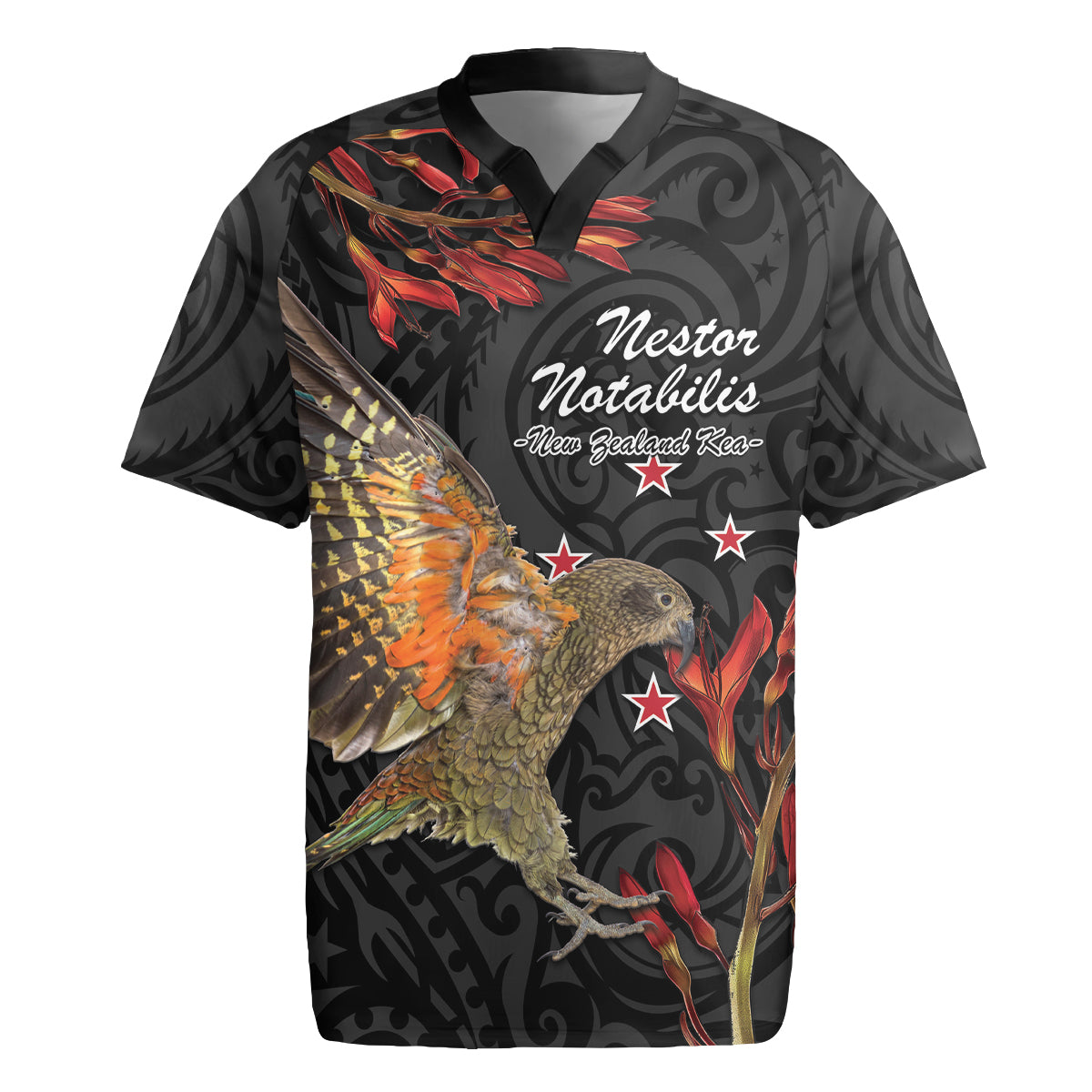 Personalised New Zealand Kea Rugby Jersey Nestor Notabilis With Harakeke Maori Pattern