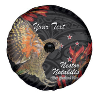 Personalised New Zealand Kea Spare Tire Cover Nestor Notabilis With Harakeke Maori Pattern LT14 - Polynesian Pride