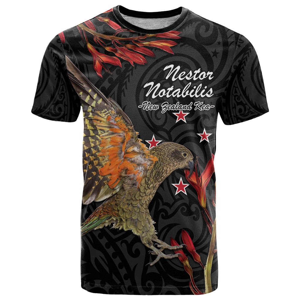 Personalised New Zealand Kea T Shirt Nestor Notabilis With Harakeke Maori Pattern
