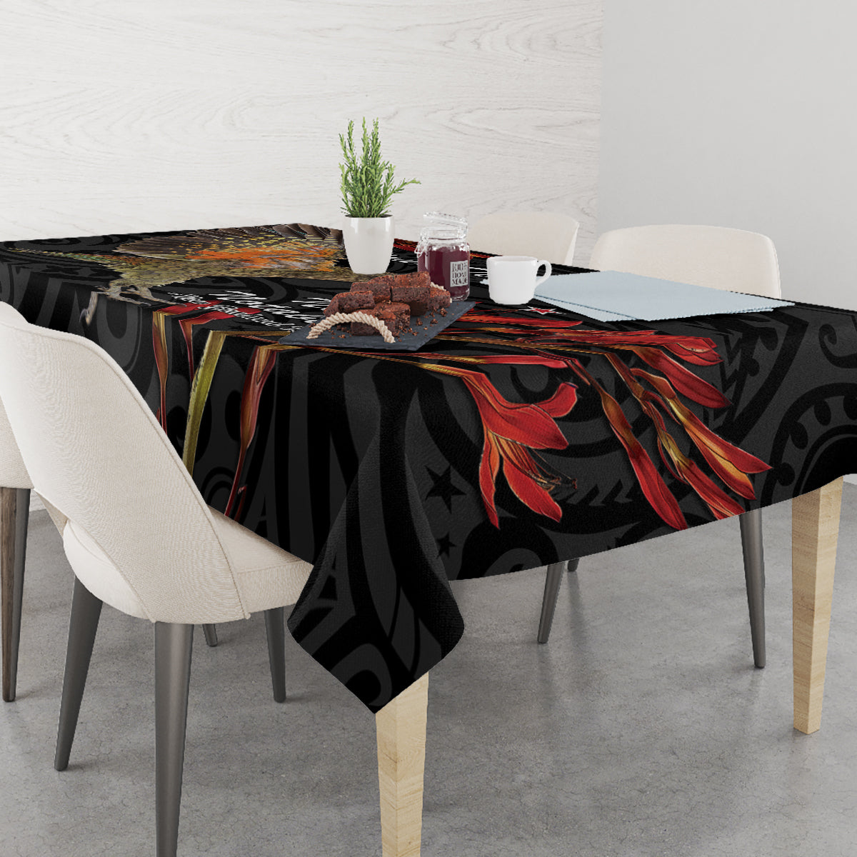 Personalised New Zealand Kea Tablecloth Nestor Notabilis With Harakeke Maori Pattern LT14 - Polynesian Pride