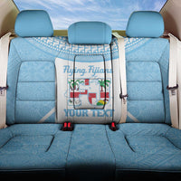 Custom Fiji Tapa Rugby Back Car Seat Cover Flying Fijian Blue And White Version