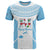 Custom Fiji Tapa Rugby T Shirt Flying Fijian Blue And White Version