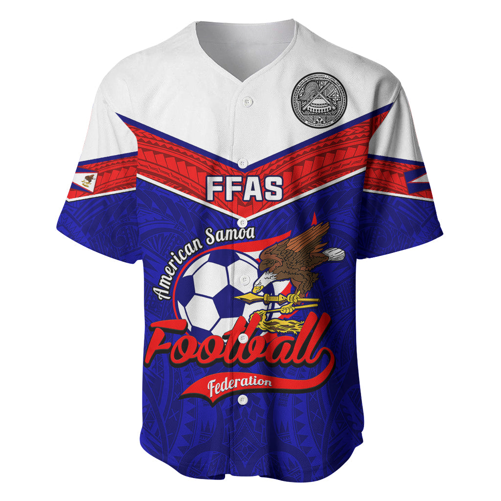 American Samoa Football Baseball Jersey Polynesian Sporty Style LT14 Blue - Polynesian Pride