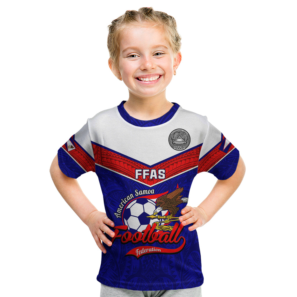 American Samoa Football Kid T Shirt Polynesian Sporty Style LT14 Blue - Polynesian Pride