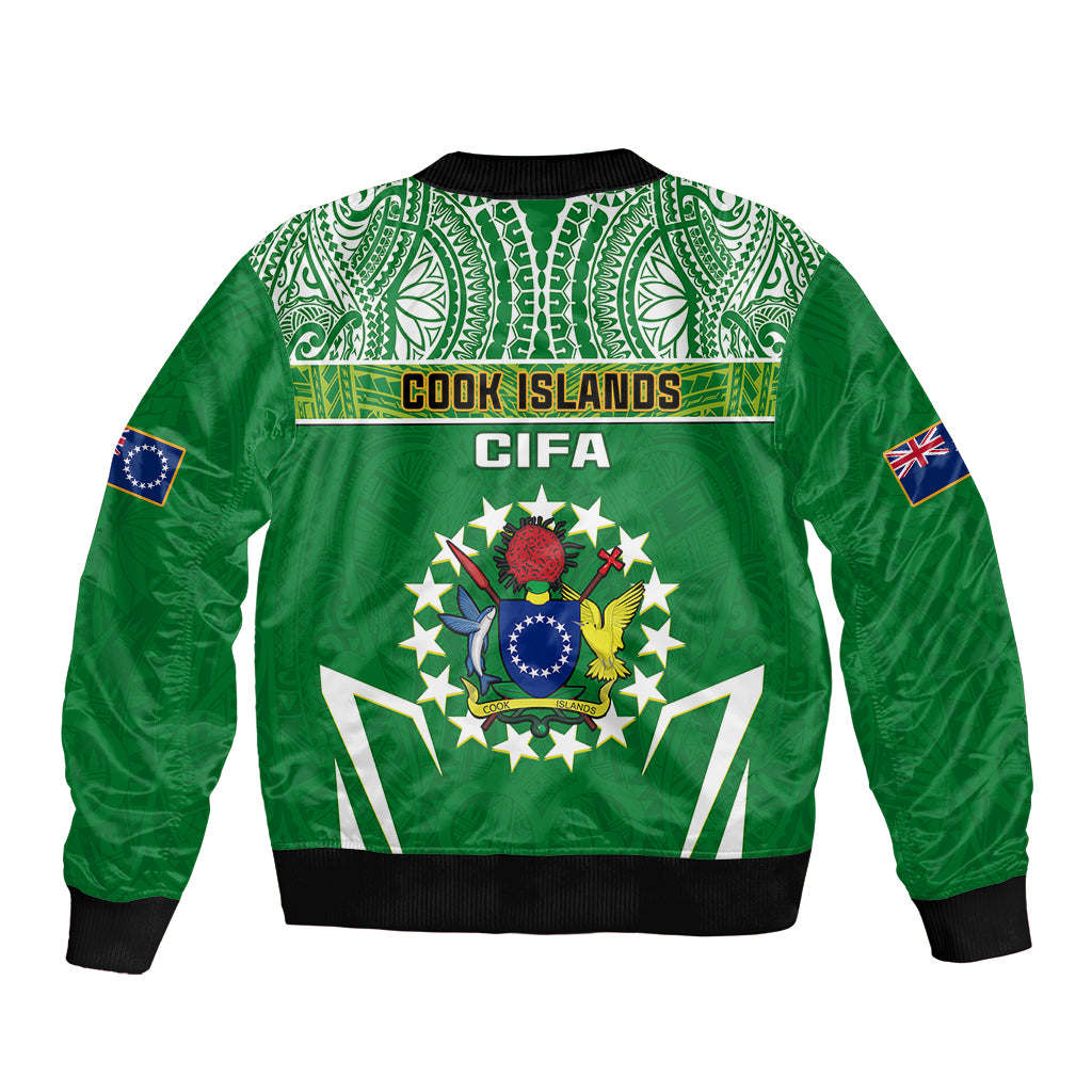 Cook Islands Football Bomber Jacket Go Kuki Airani Polynesian Sporty Style LT14 - Polynesian Pride