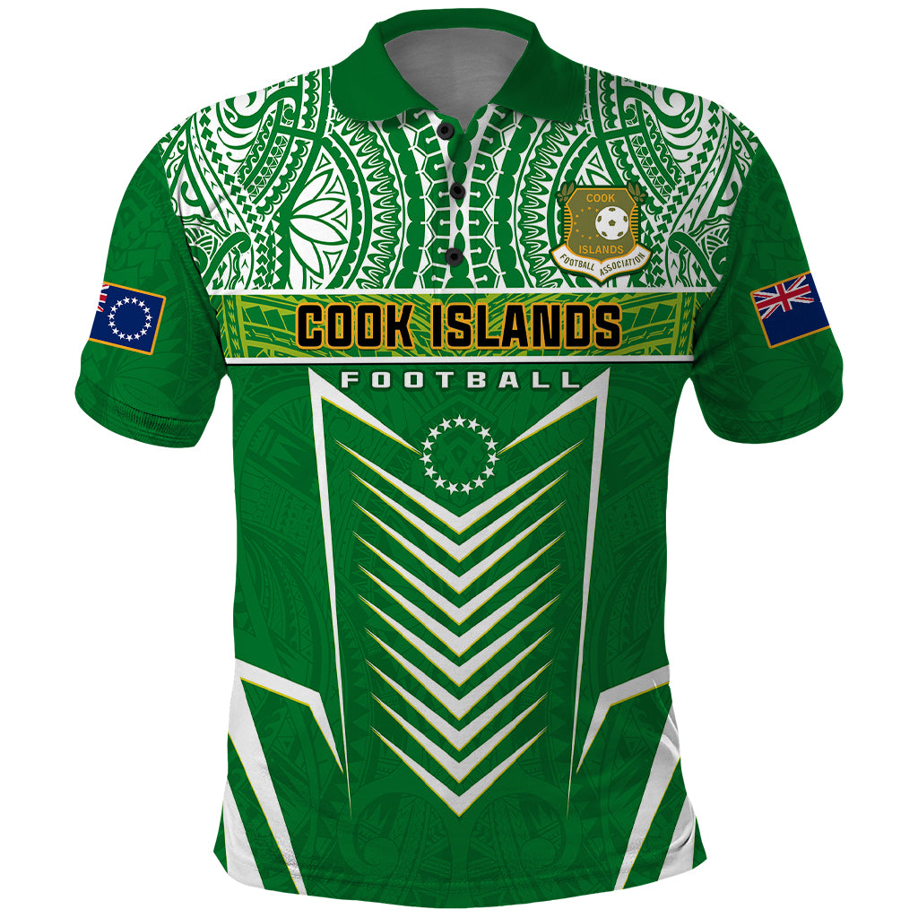 Cook Islands Football Polo Shirt Go Kuki Airani Polynesian Sporty Style LT14 Green - Polynesian Pride