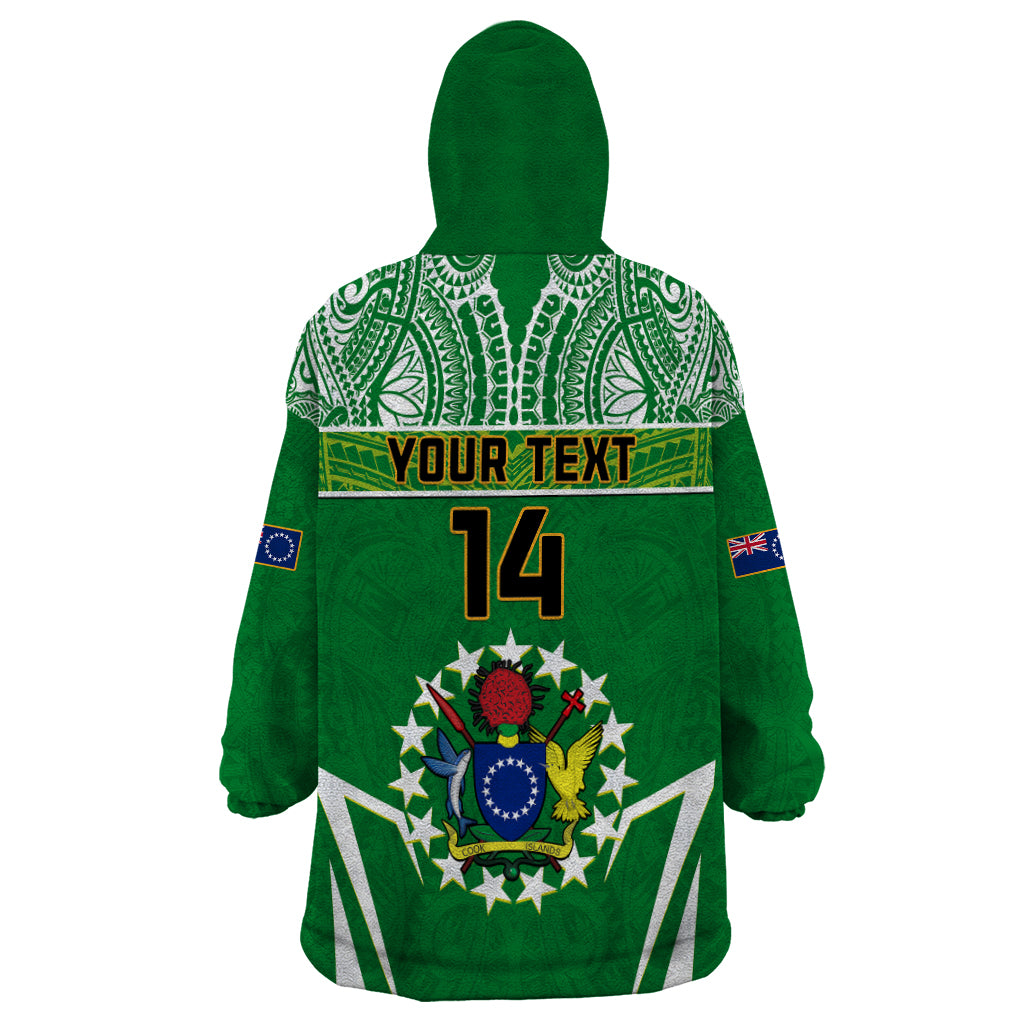 Personalised Cook Islands Football Wearable Blanket Hoodie Go Kuki Airani Polynesian Sporty Style LT14 - Polynesian Pride