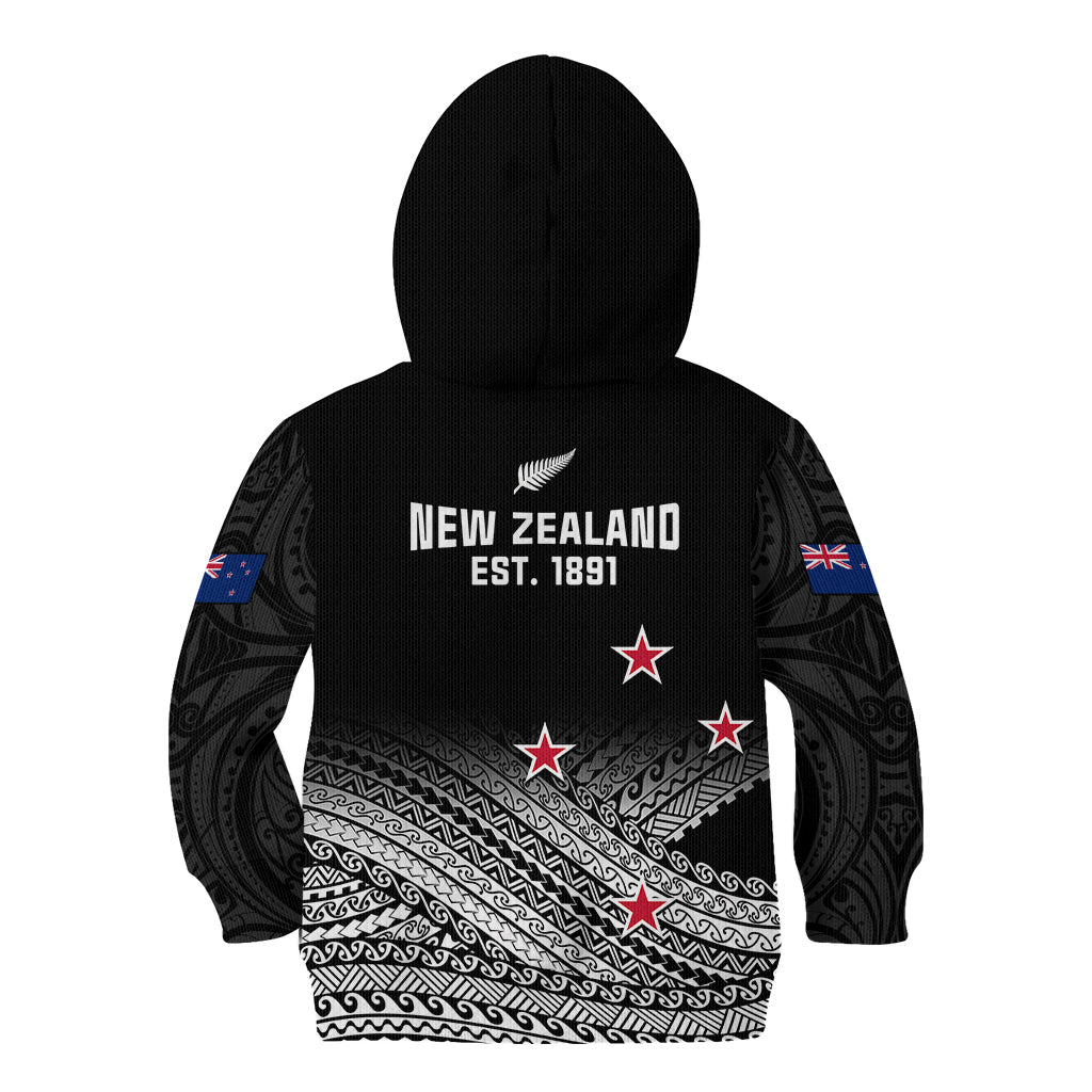 Aotearoa Football Kid Hoodie Go New Zealand Maori Fern Pattern LT14 - Polynesian Pride