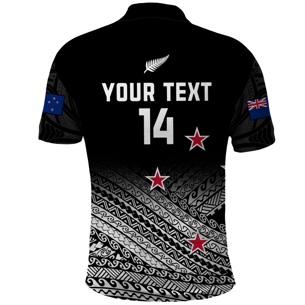 Custom Aotearoa Football Polo Shirt Go New Zealand Maori Fern Pattern LT14 - Polynesian Pride