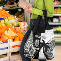 Custom Fiji And New Zealand Rugby Grocery Bag Aotearoa Silver Fern Mix Fijian Tapa Pattern