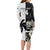 Custom Fiji And New Zealand Rugby Long Sleeve Bodycon Dress Aotearoa Silver Fern Mix Fijian Tapa Pattern