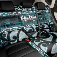 Kia Ora New Zealand Back Car Seat Cover Aotearoa Proud Maori Paua Shell Silver Fern - Polynesian Pride