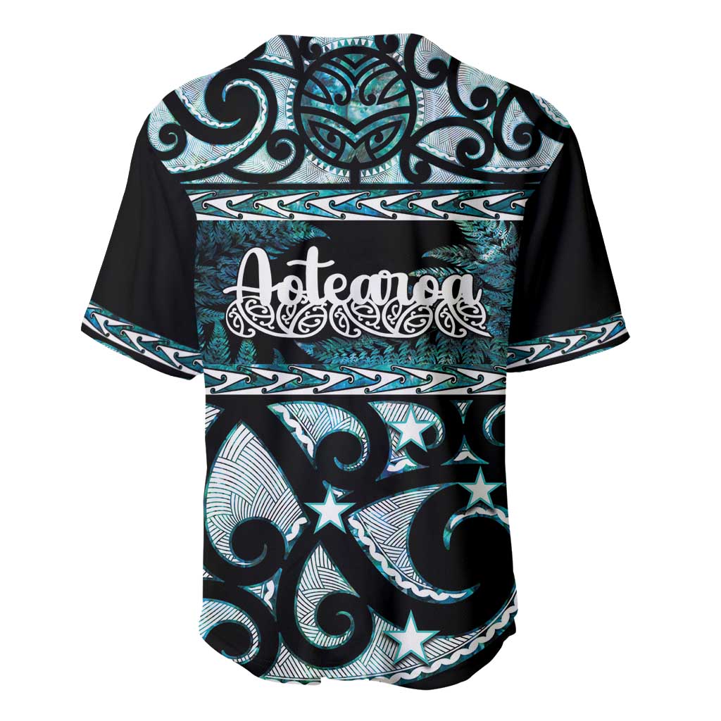 Kia Ora New Zealand Baseball Jersey Aotearoa Proud Maori Paua Shell Silver Fern - Polynesian Pride