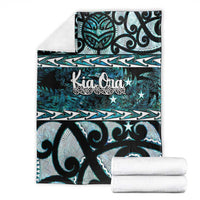 Kia Ora New Zealand Blanket Aotearoa Proud Maori Paua Shell Silver Fern - Polynesian Pride