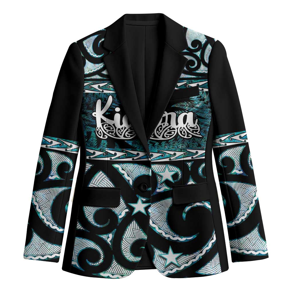 Kia Ora New Zealand Blazer Aotearoa Proud Maori Paua Shell Silver Fern - Polynesian Pride