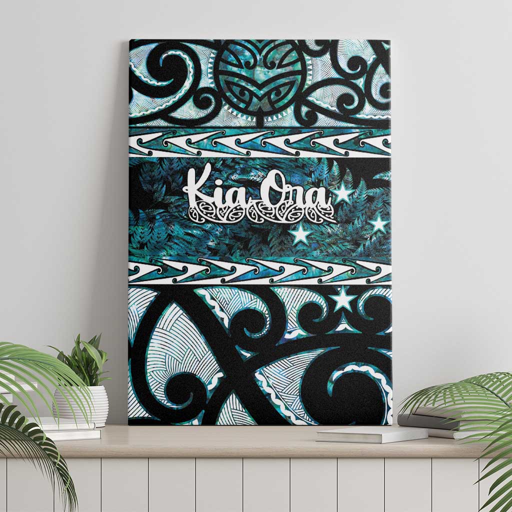 Kia Ora New Zealand Canvas Wall Art Aotearoa Proud Maori Paua Shell Silver Fern LT14 - Polynesian Pride