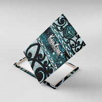 Kia Ora New Zealand Canvas Wall Art Aotearoa Proud Maori Paua Shell Silver Fern LT14 With Frame Black - Polynesian Pride