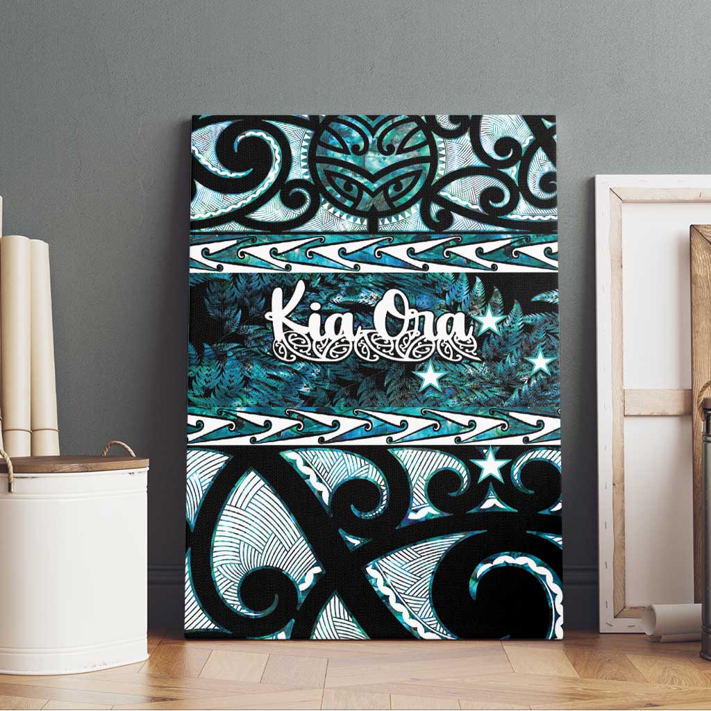 Kia Ora New Zealand Canvas Wall Art Aotearoa Proud Maori Paua Shell Silver Fern LT14 - Polynesian Pride