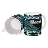 Kia Ora New Zealand Ceramic Mug Aotearoa Proud Maori Paua Shell Silver Fern - Polynesian Pride