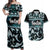 Kia Ora New Zealand Couples Matching Off Shoulder Maxi Dress and Hawaiian Shirt Aotearoa Proud Maori Paua Shell Silver Fern - Polynesian Pride