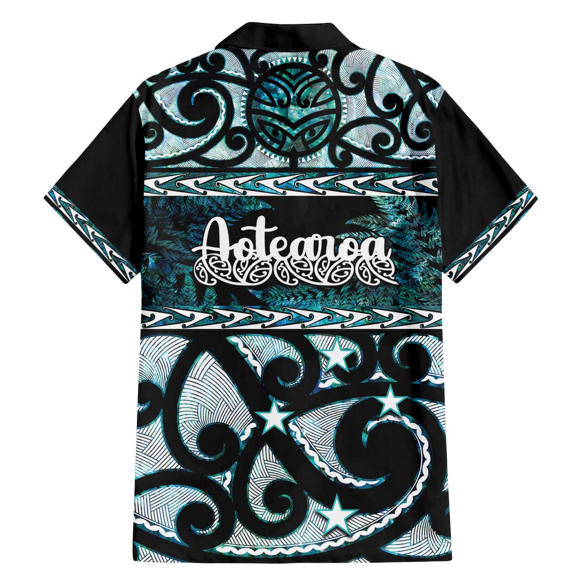 Kia Ora New Zealand Family Matching Off The Shoulder Long Sleeve Dress and Hawaiian Shirt Aotearoa Proud Maori Paua Shell Silver Fern - Polynesian Pride