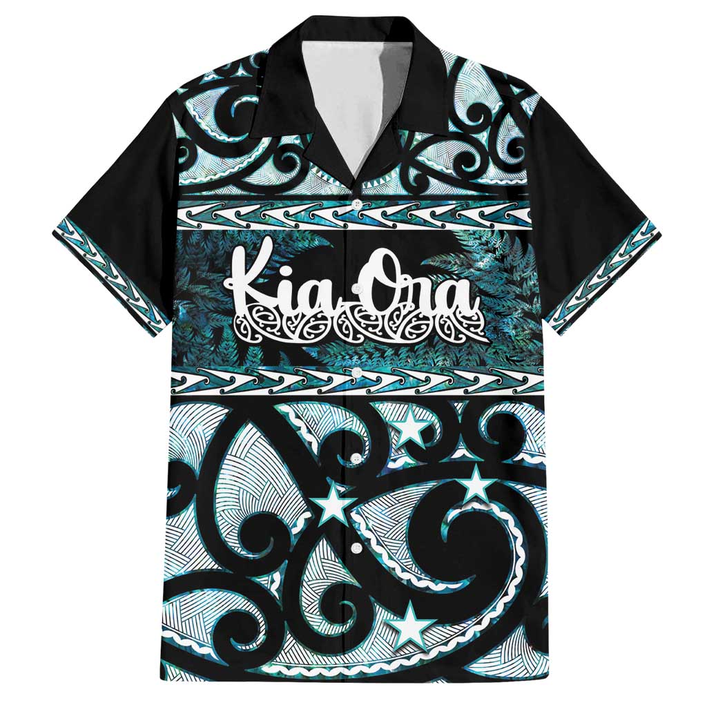 Kia Ora New Zealand Family Matching Off Shoulder Maxi Dress and Hawaiian Shirt Aotearoa Proud Maori Paua Shell Silver Fern - Polynesian Pride