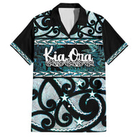 Kia Ora New Zealand Family Matching Off Shoulder Maxi Dress and Hawaiian Shirt Aotearoa Proud Maori Paua Shell Silver Fern - Polynesian Pride