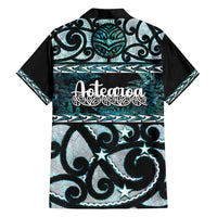 Kia Ora New Zealand Family Matching Off Shoulder Maxi Dress and Hawaiian Shirt Aotearoa Proud Maori Paua Shell Silver Fern - Polynesian Pride