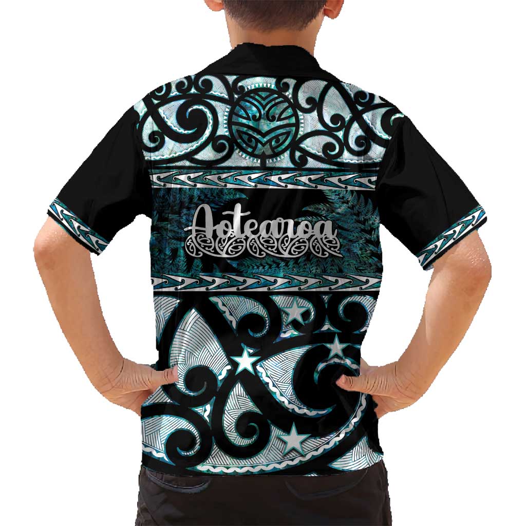 Kia Ora New Zealand Family Matching Puletasi and Hawaiian Shirt Aotearoa Proud Maori Paua Shell Silver Fern - Polynesian Pride