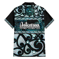 Kia Ora New Zealand Family Matching Short Sleeve Bodycon Dress and Hawaiian Shirt Aotearoa Proud Maori Paua Shell Silver Fern - Polynesian Pride