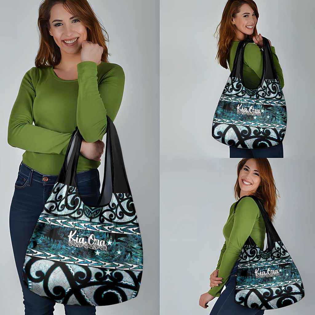 Kia Ora New Zealand Grocery Bag Aotearoa Proud Maori Paua Shell Silver Fern LT14 - Polynesian Pride