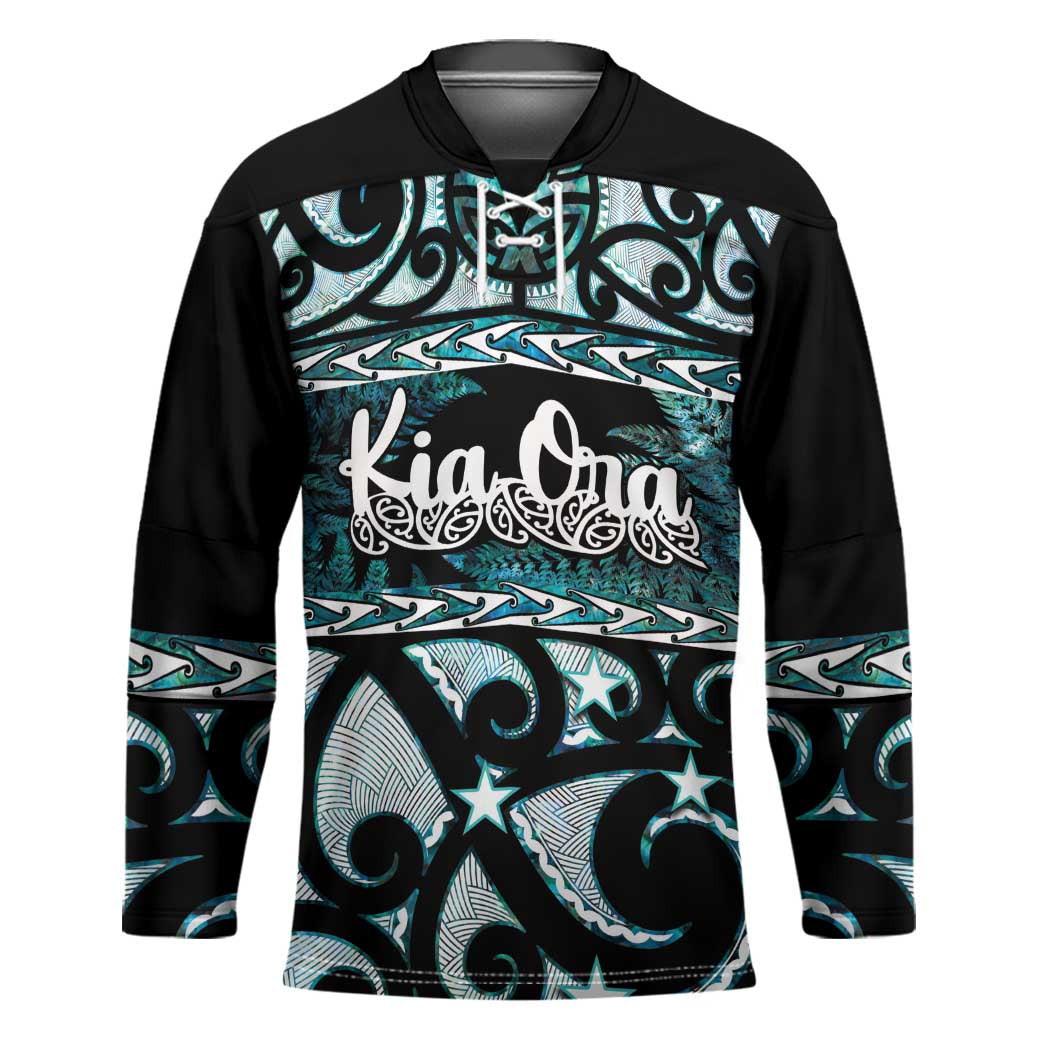 Kia Ora New Zealand Hockey Jersey Aotearoa Proud Maori Paua Shell Silver Fern - Polynesian Pride