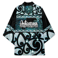 Kia Ora New Zealand Kimono Aotearoa Proud Maori Paua Shell Silver Fern - Polynesian Pride