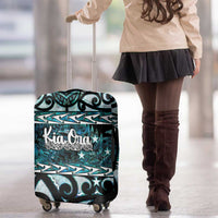 Kia Ora New Zealand Luggage Cover Aotearoa Proud Maori Paua Shell Silver Fern - Polynesian Pride