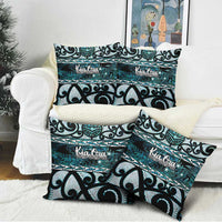 Kia Ora New Zealand Pillow Cover Aotearoa Proud Maori Paua Shell Silver Fern - Polynesian Pride