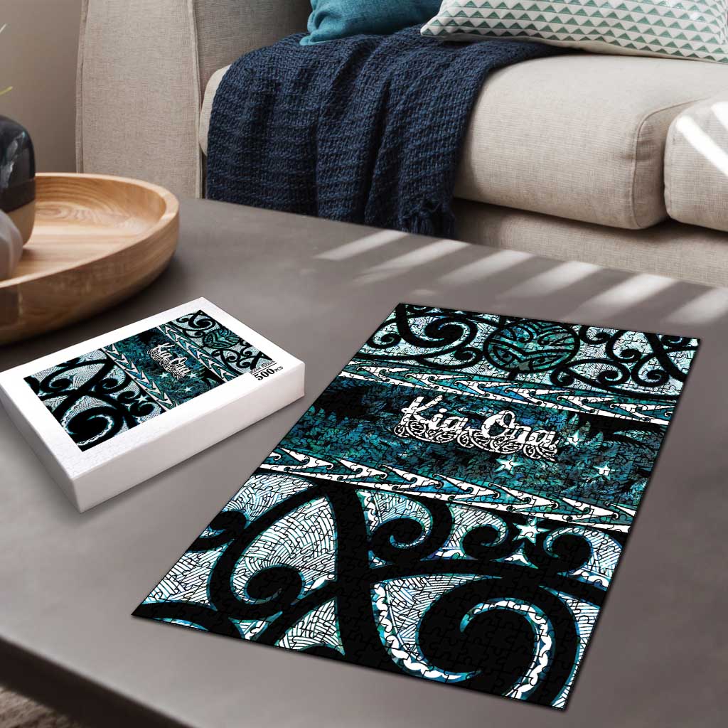 Kia Ora New Zealand Puzzle Aotearoa Proud Maori Paua Shell Silver Fern - Polynesian Pride