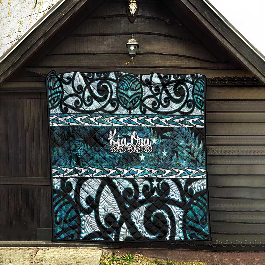 Kia Ora New Zealand Quilt Aotearoa Proud Maori Paua Shell Silver Fern - Polynesian Pride