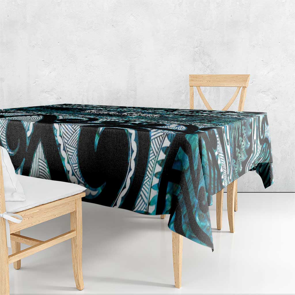 Kia Ora New Zealand Tablecloth Aotearoa Proud Maori Paua Shell Silver Fern LT14 - Polynesian Pride