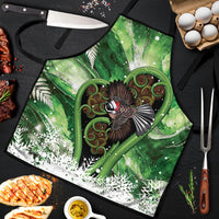 Piwakawaka New Zealand Christmas In July Apron NZ Aroha Koru Fern Marble Vibes