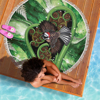 Piwakawaka New Zealand Christmas In July Beach Blanket NZ Aroha Koru Fern Marble Vibes