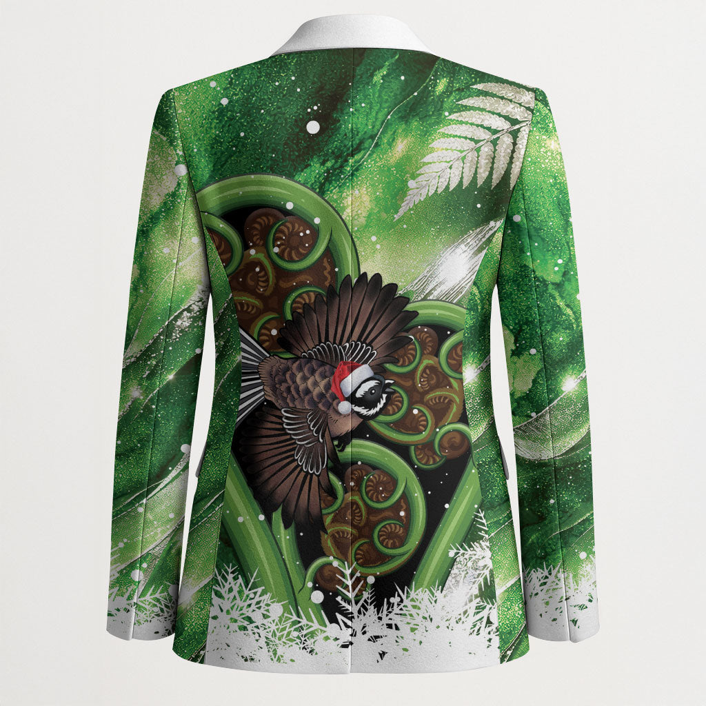 Piwakawaka New Zealand Christmas In July Blazer NZ Aroha Koru Fern Marble Vibes