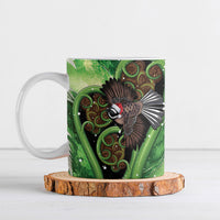 Piwakawaka New Zealand Christmas In July Ceramic Mug NZ Aroha Koru Fern Marble Vibes