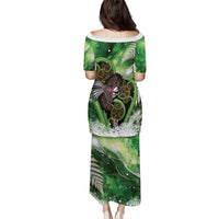 Piwakawaka New Zealand Christmas In July Family Matching Puletasi and Hawaiian Shirt NZ Aroha Koru Fern Marble Vibes