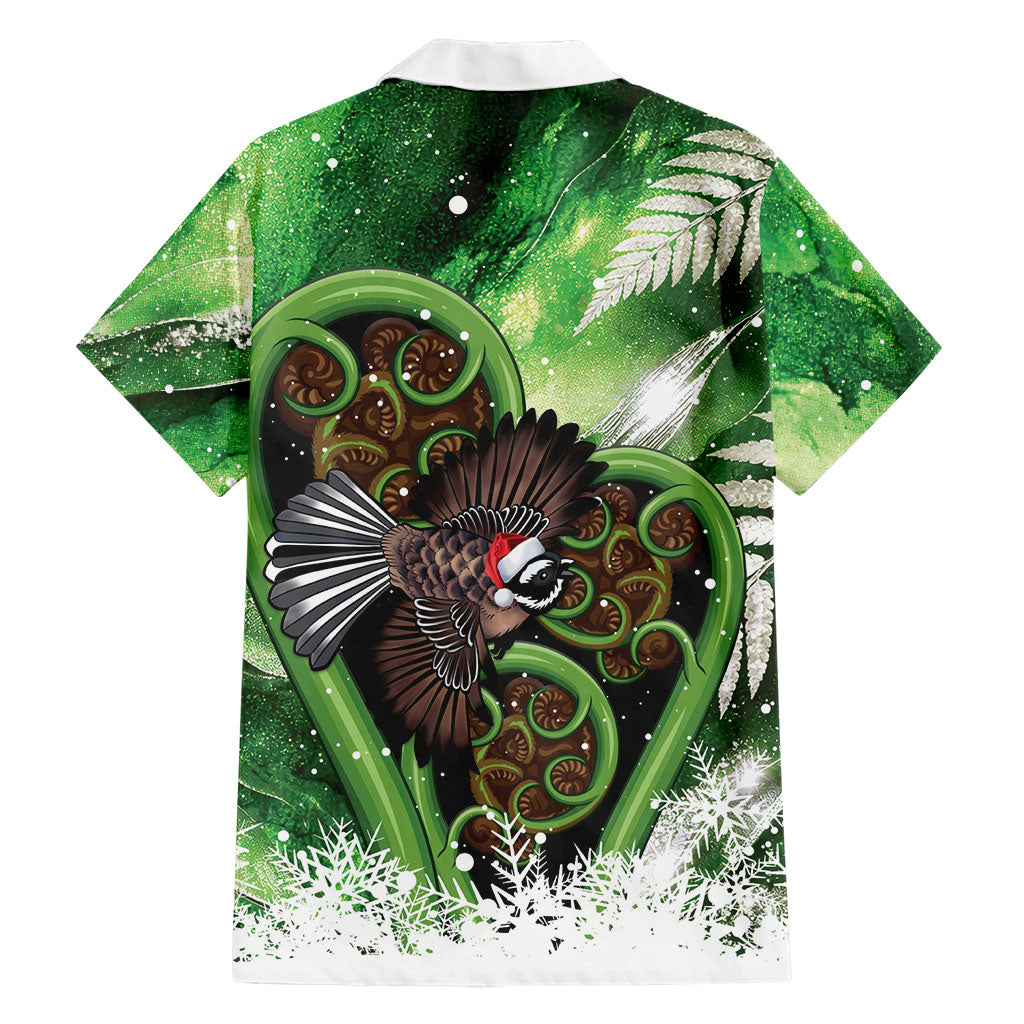 Piwakawaka New Zealand Christmas In July Family Matching Summer Maxi Dress and Hawaiian Shirt NZ Aroha Koru Fern Marble Vibes