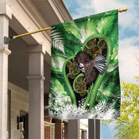Piwakawaka New Zealand Christmas In July Garden Flag NZ Aroha Koru Fern Marble Vibes