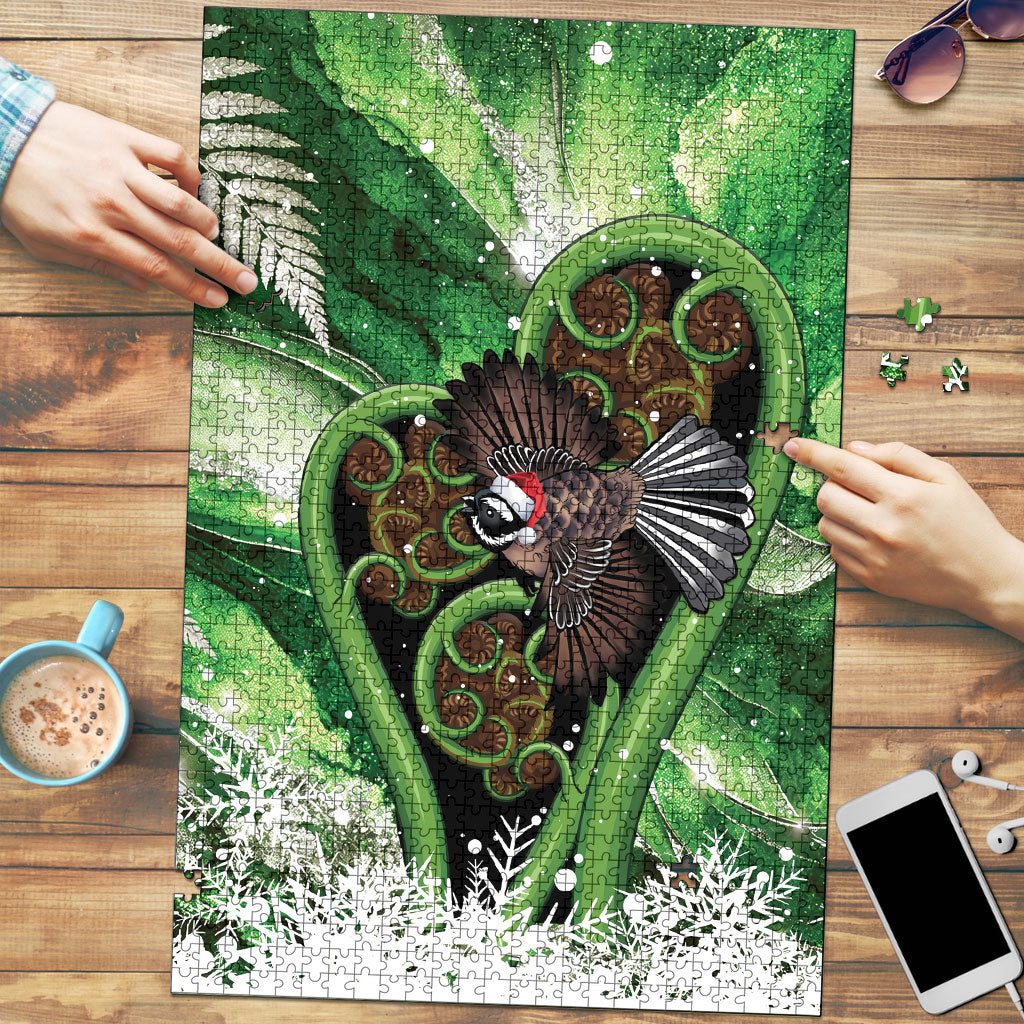 Piwakawaka New Zealand Christmas In July Puzzle NZ Aroha Koru Fern Marble Vibes
