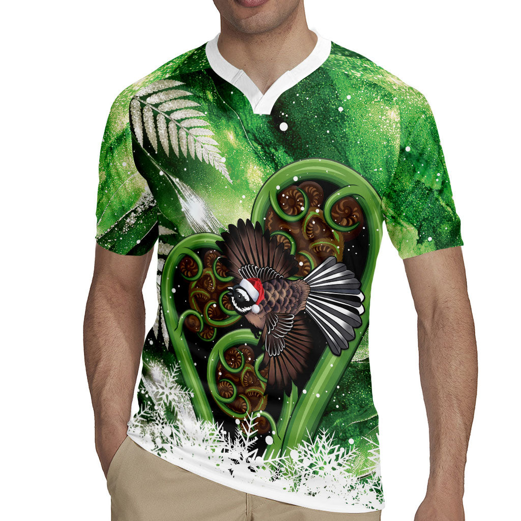 Piwakawaka New Zealand Christmas In July Rugby Jersey NZ Aroha Koru Fern Marble Vibes