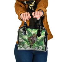 Piwakawaka New Zealand Christmas In July Shoulder Handbag NZ Aroha Koru Fern Marble Vibes