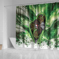 Piwakawaka New Zealand Christmas In July Shower Curtain NZ Aroha Koru Fern Marble Vibes